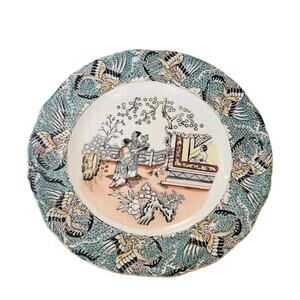 Antique Ashworth Bros Henley England Polychrome Ironstone Oriental Dinner Plate